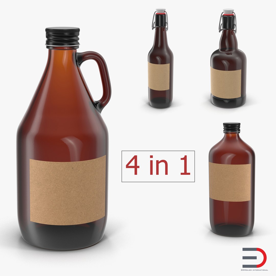 Cold Brew Bottles Collection 3D model preview