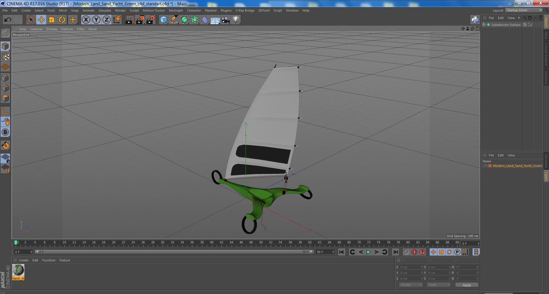 Modern Land Sand Yacht Green 3D - TurboSquid 2224954