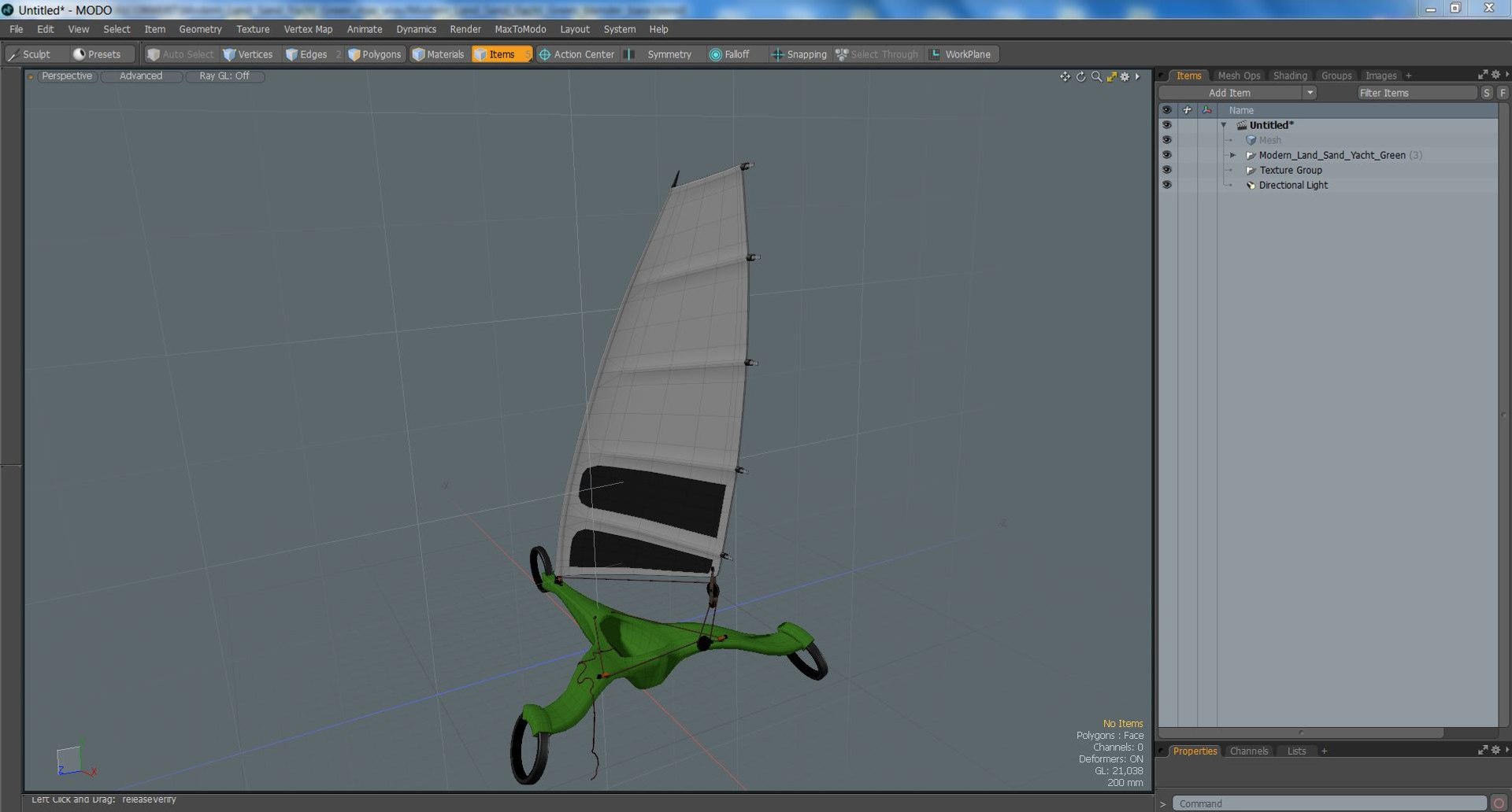 Modern Land Sand Yacht Green 3D - TurboSquid 2224954