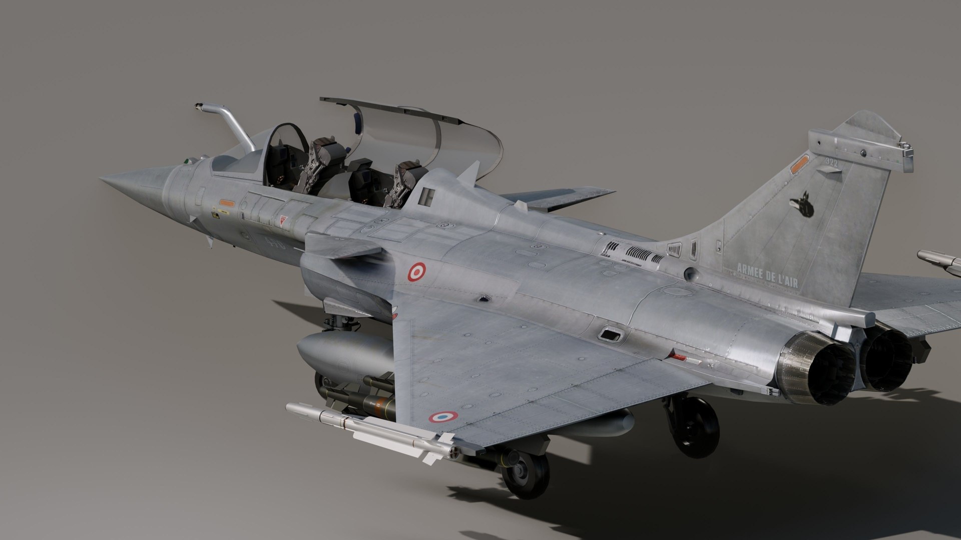 Dassault Rafale B - Fully Rigged - Textured 3D Model - TurboSquid 1848911