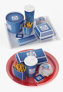 Trays with Fast Food