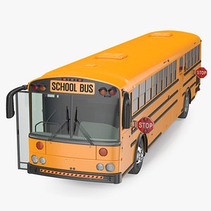 school bus rigged 3D model