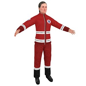 3D female paramedic