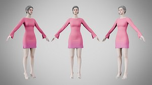 3D Dress 51 Cranberry model