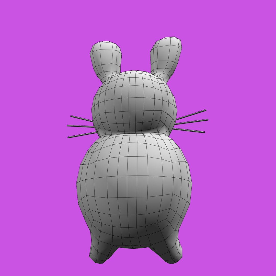 White Rabbit Cartoon Rigged Character Obj