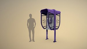 3D NoviSad PhoneBooth double VIOLET