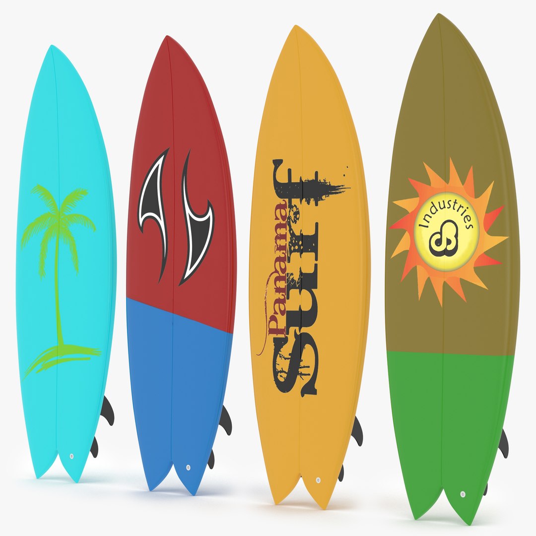 Surfboard Fish Collection 3D model preview