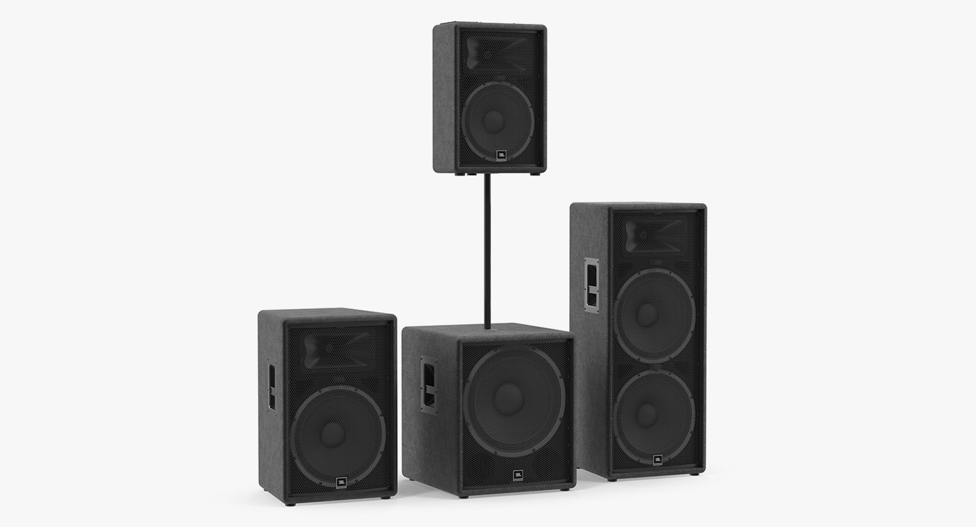 JBL JRX Speaker System 3D model preview