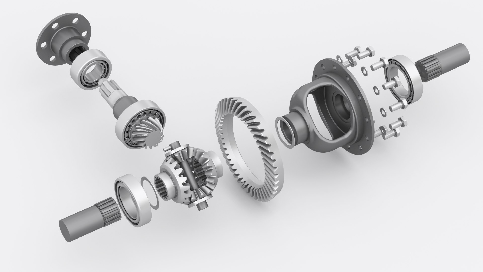 Differential with bearing and bevel gears 3D model - TurboSquid 1802558