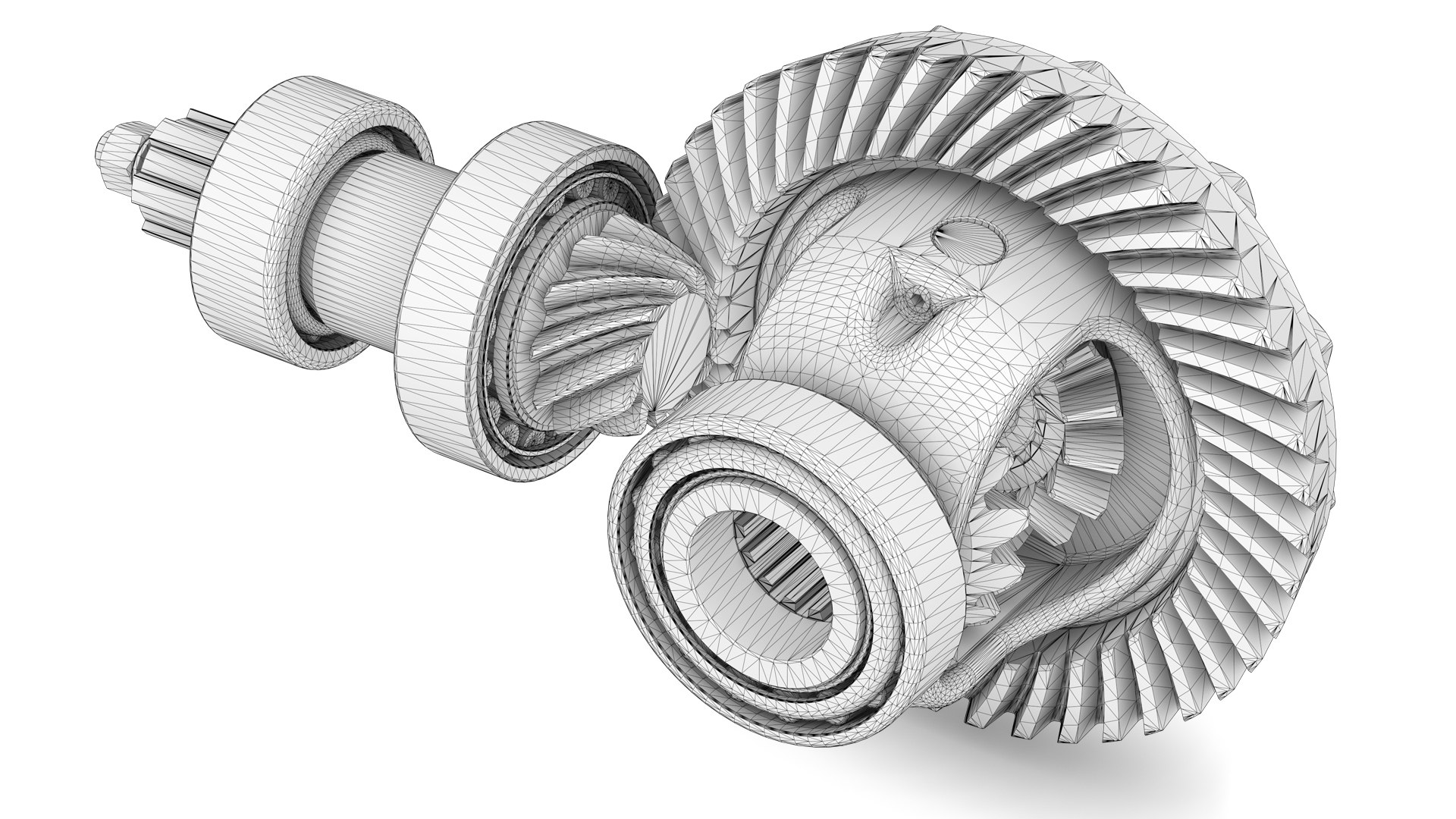 Differential with bearing and bevel gears 3D model - TurboSquid 1802558