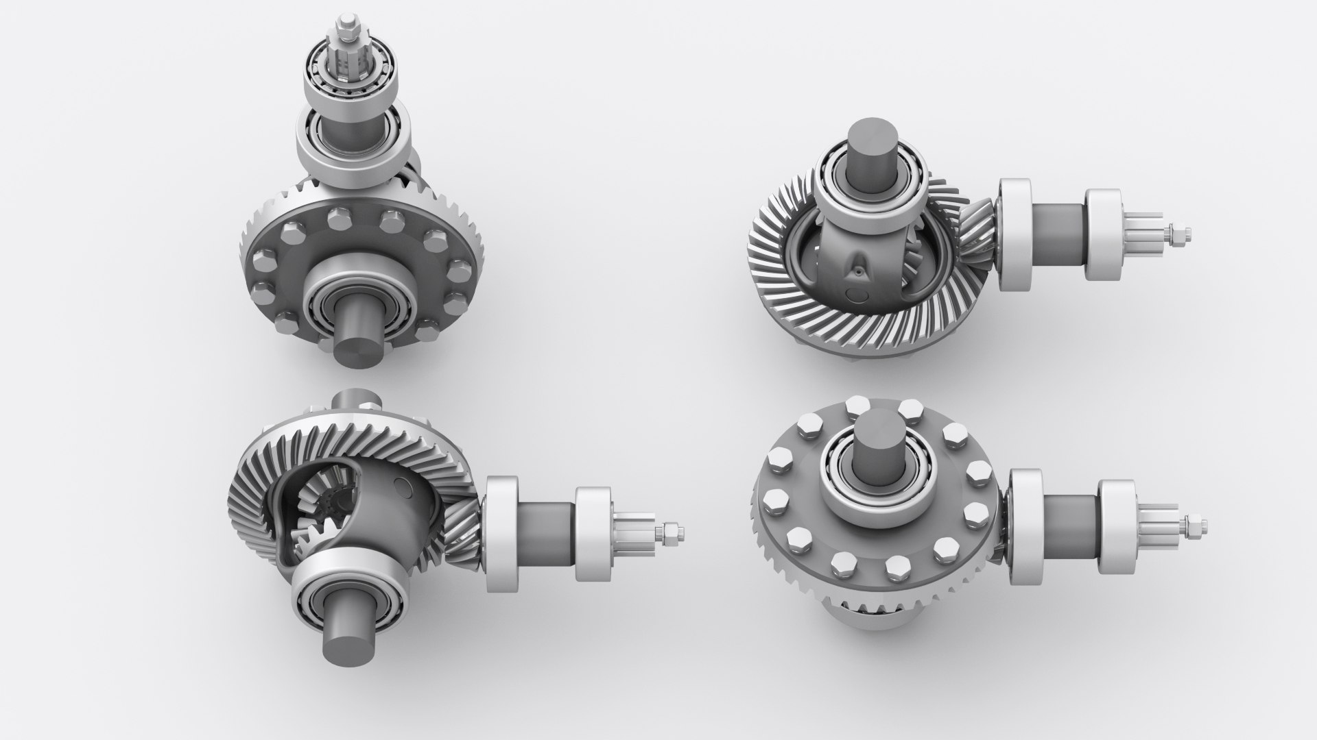 Differential with bearing and bevel gears 3D model - TurboSquid 1802558