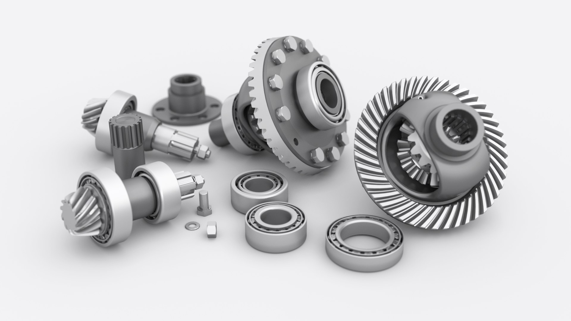 Differential with bearing and bevel gears 3D model - TurboSquid 1802558