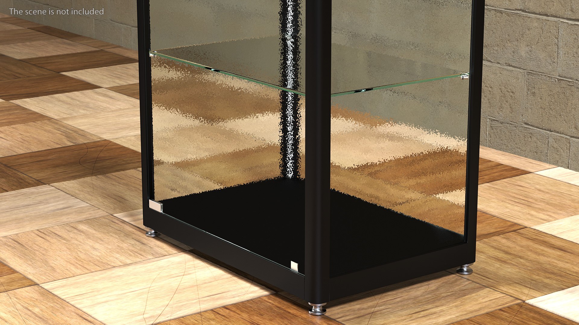 3D Glass Display Case Wide Black - TurboSquid 1835842