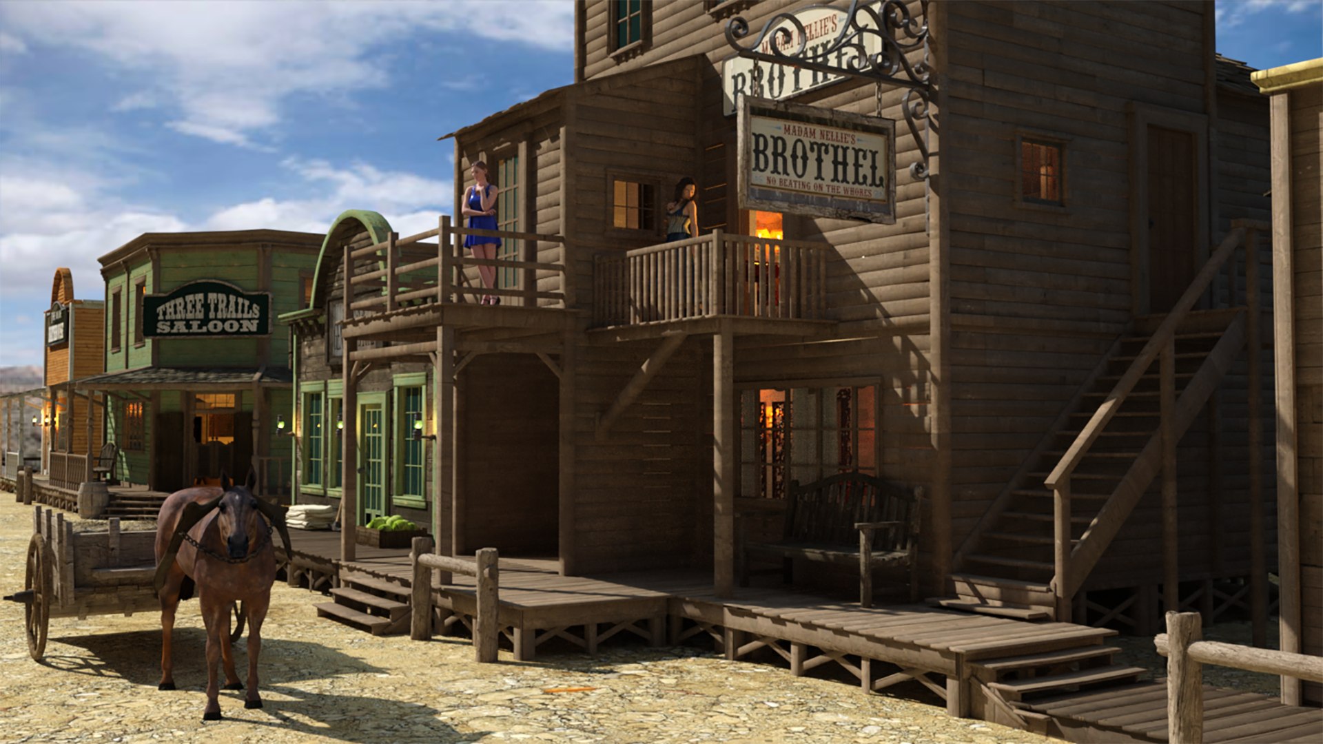 Wild West Main Street Model - TurboSquid 1967733