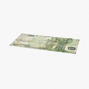 100 euro bill distressed 3d max