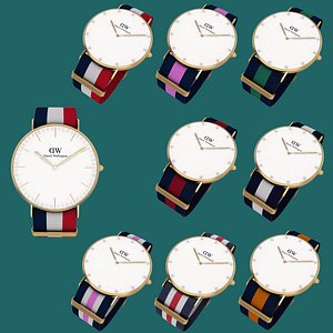 Wrist Watch golden with different strap collections