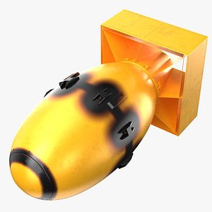 Atomic Bomb Fat Man yellow PBR 3D model