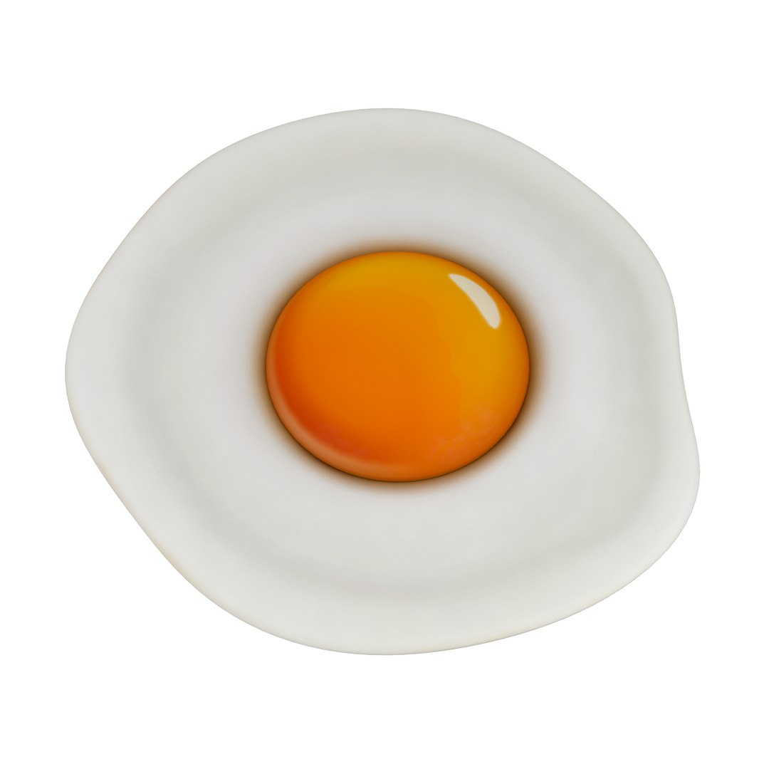 fried egg 3D model https://p.turbosquid.com/ts-thumb/Cl/u7zsMn/DLcL345U/friedegg5/png/1576416315/1920x1080/fit_q87/51f52b4ba5a2687a5a8685baa956f4d9e64847aa/friedegg5.jpg