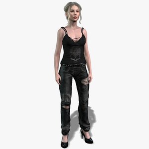 high quality 3D American woman character model 3D model