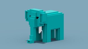 Voxel Elephant 3D model
