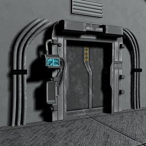 3d model sci fi door