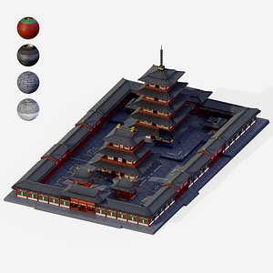 Modular Japanese Temple Kit 3D model