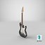 Electric Guitar Black 3D model
