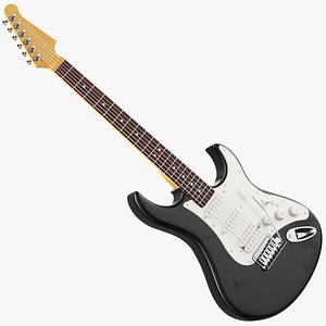 Electric Guitar Black 3D model