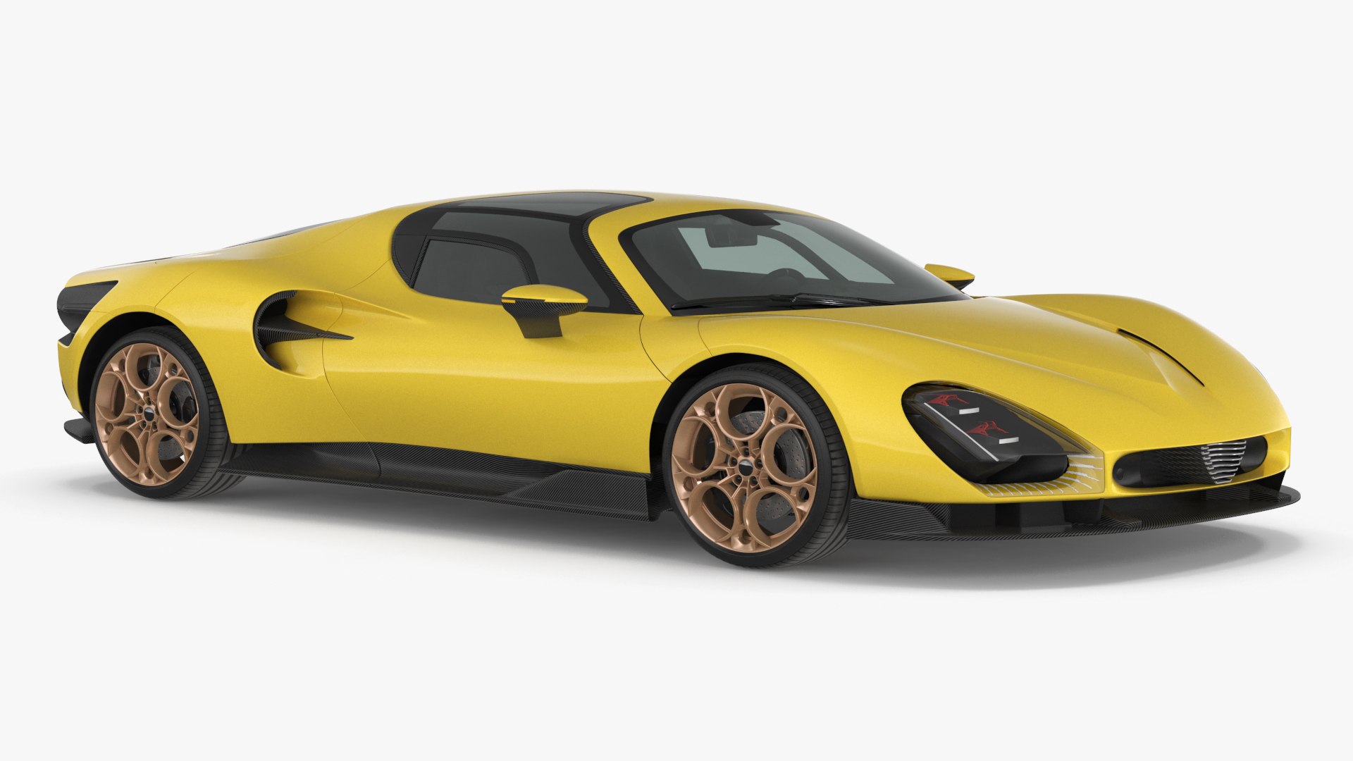 Luxury Sports Coupe Concept Yellow 3D model preview