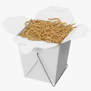 3d model chinese takeout box open