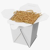 Chinese Takeout Box Open With Noodles