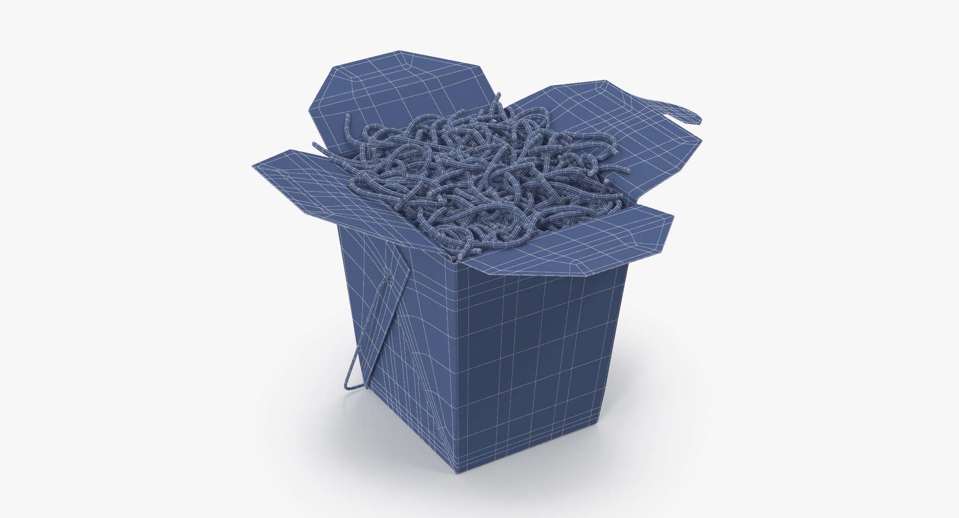3d Model Chinese Takeout Box Open