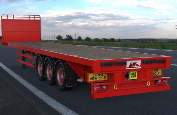 3D model sdc flatbed trailer