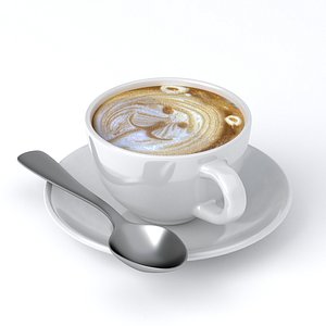 3D Cappuccino Cup v12