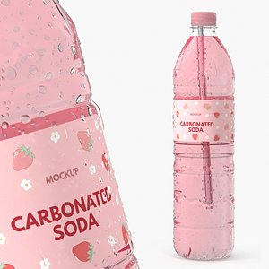 Berry Soda Drink in Condensation Bottle Mockup