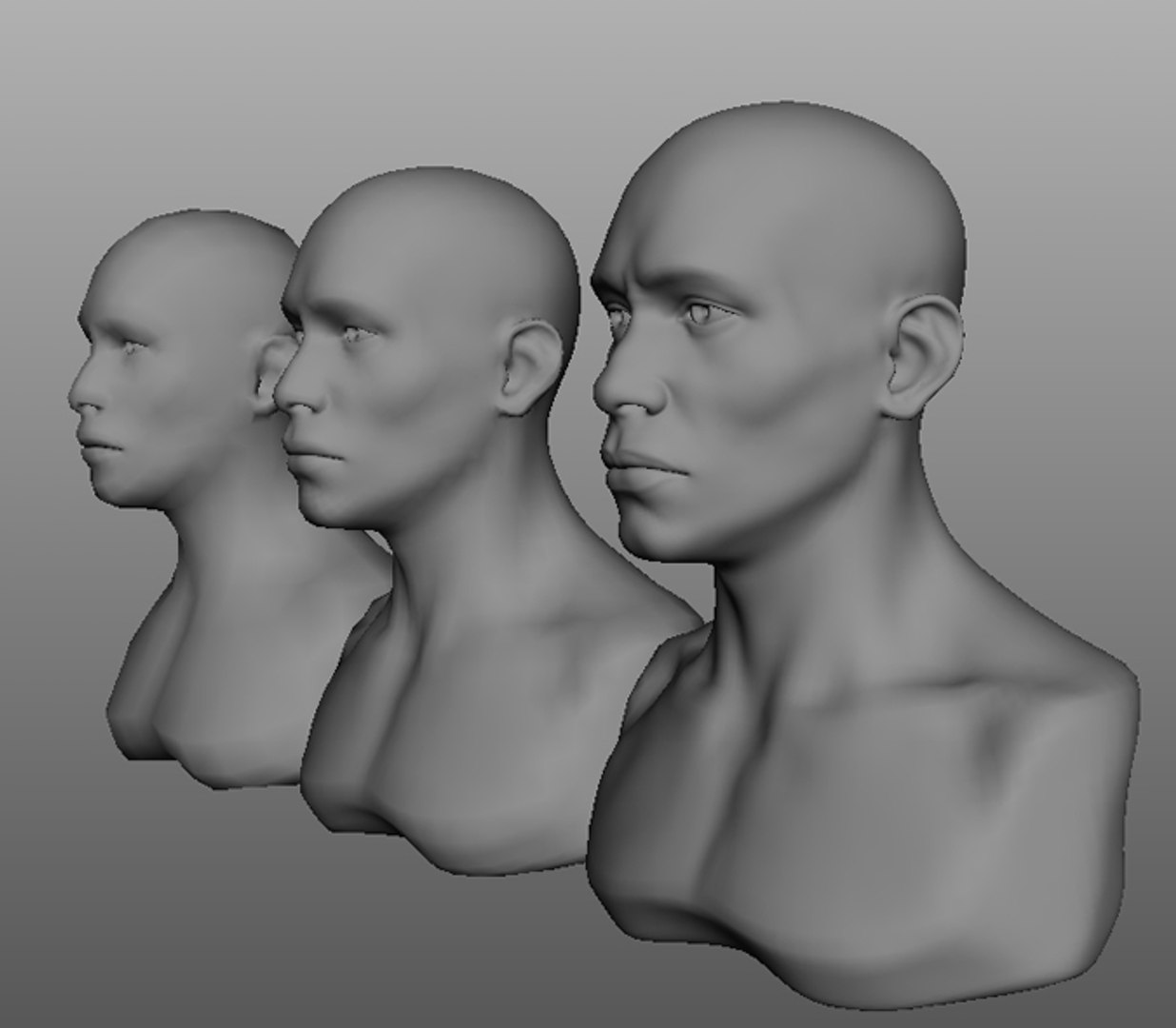 male african bust head obj