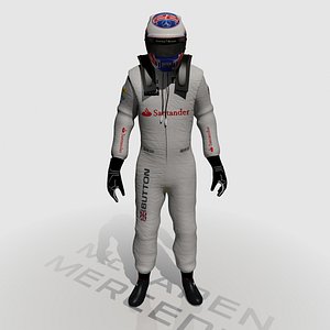 formula jenson button 2014 3d obj