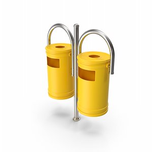 Public Bin Yellow 3D