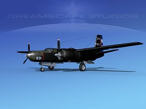 douglas b-26c b-26 bomber 3d model