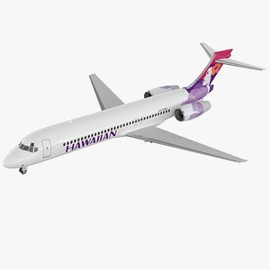Hawaiian Airlines Commercial Jet Boeing 717 Rigged model