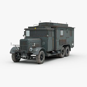 3D model ww2 german kfz72 military truck