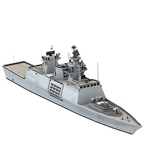 INS Shivalik Frigate Indian Navy (Low Poly)