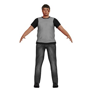 3D bruised white man character