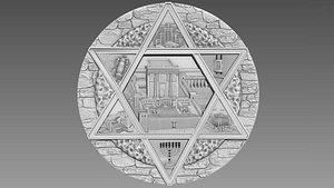 3D model Bas-Relief Star of David