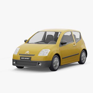 citroen c2 2004 lowpoly 3D model