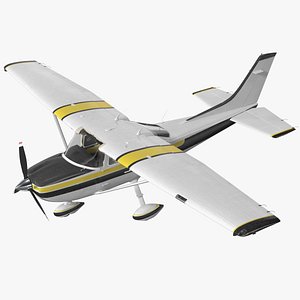 Four Seat Light Utility Aircraft Rigged 3D