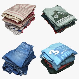 Clothes Collection 61 Piles Mixed 3D model