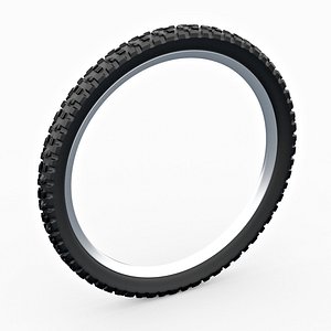 Bicycle MTB Tire  and Wheel 3D model