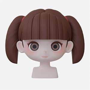 3D Female Hair Style 14 model
