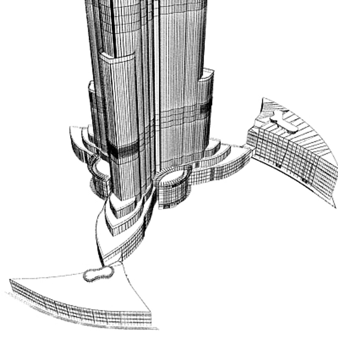 3d dubai tower skyscraper model